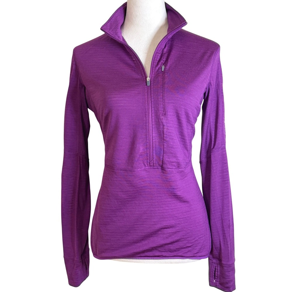 Icebreaker Womens Descender Merino Blend Half Zip Base Layer M Athleisure Hiking